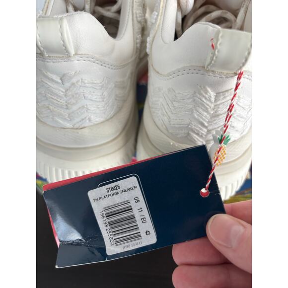 FARM RIO OFF WHITE PLATFORM SNEAKERS BEADED EMBROIDERED SIZE 41 US-11 - Picture 8 of 11